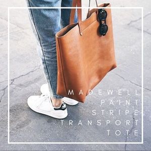 Madewell English Saddle Paint Stripe Tote Bag